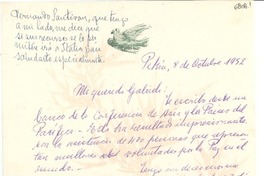 [Carta] 1952 oct. 8, Pekín [a] Gabriela Mistral