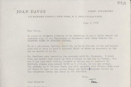 [Carta] 1970 June 3, [New York, Estados Unidos] [a] Miss Doris Dana, Hildreth Lane, Bridgehampton, N. Y.