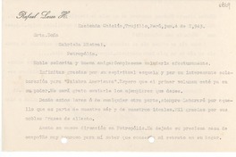 [Carta] 1943 jun. 4, Hacienda Chiclín, Trujillo, [Perú] [a] Gabriela Mistral, Petrópolis, [Brasil]