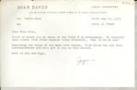 [Recibo] 1973 May 17, New York, N. Y., [EE.UU.] [a] Doris Dana, [EE.UU.]