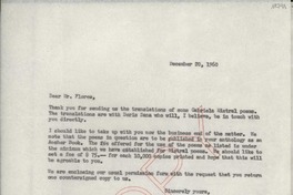 [Carta] 1960 Dec. 20, [EE.UU.] [a] Mr. Angel Flores, Queens College, N. Y., [EE.UU.]