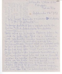[Carta] 1949 sept. 12, Petrópolis [a] Gabriela Mistral