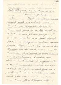 [Carta] 1946 mar. 31, Belo Horizonte, [Brasil] [a] Gabriela Mistral