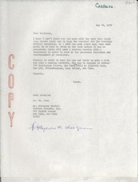 [Carta] 1972 May 25, [Estados Unidos] [a] Mrs. Marianne Mantell, Caedmon Records, Inc., New York