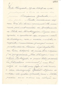 [Carta] 1946 abr. 19, Belo Horizonte, [Brasil] [a] Gabriela Mistral