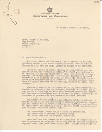[Carta] 1939 feb. 4, La Habana [a] Gabriela Mistral, Florida, U.S.A.