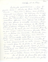 [Carta] 1943 oct. 19, [Perú] [a] Gabriela [Mistral]