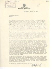 [Carta] 1951 feb. 12, La Habana [a] Gabriela Mistral, México