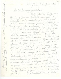 [Carta] 1955 ene. 7, Miraflores, [Perú] [a] Gabriela [Mistral]