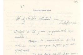 [Carta] 1948 abr. 2, La Habana, [Cuba] [a] Gabriela Mistral, California, [EE.UU.]