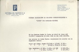 [Carta] 1960 abr. 18, [Santiago de Chile] [a] Srta. Doris Dana