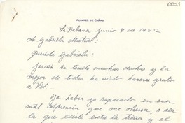 [Carta] 1952 jun. 7, La Habana, [Cuba] [a] Gabriela Mistral