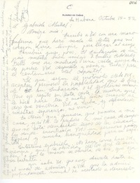 [Carta] 1952 oct. 15, La Habana, [Cuba] [a] Gabriela Mistral