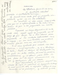 [Carta] 1953 jun. 10, La Habana, [Cuba] [a] Gabriela Mistral
