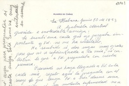 [Carta] 1953 jun. 10, La Habana, [Cuba] [a] Gabriela Mistral