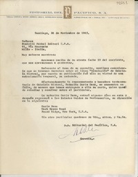 [Carta] 1965 nov. 26, Santiago, [Chile] [a] Señores Fratelli Fabbri Editori S. P. A., Milán, Italia