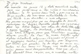 [Carta] [1950?] jun. 13 [a] Jorge Mañach, [Cuba?]