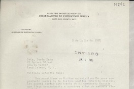 [Carta] 1958 jul. 2, [Hato Rey, Puerto Rico] [a] Srta. Doris Dana, 15 Spruce Street, Roslyn Harbor, Long Island, N. Y.
