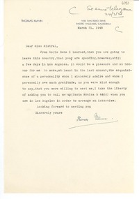 [Carta] 1948 Mar. 21, California, [EE.UU.] [a] [Gabriela] Mistral