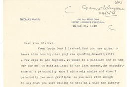 [Carta] 1948 Mar. 21, California, [EE.UU.] [a] [Gabriela] Mistral