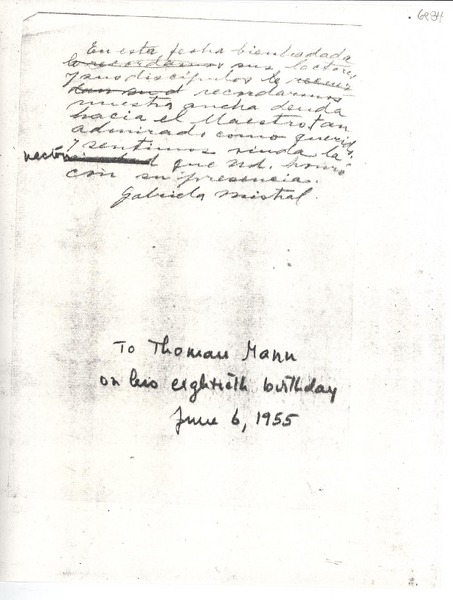 [Carta] 1955 June 6 [a] Thomas Mann
