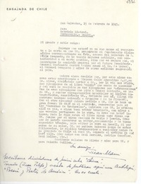 [Carta] 1945 feb. 15, San Salvador [a] Gabriela Mistral, Petrópolis, Brasil