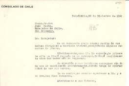 [Carta] 1945 dic. 22, Petrópolis, [Brasil] [a] Juan Marín, San Salvador, [El Salvador]
