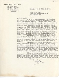 [Carta] 1946 jul. 23, Shangai, [China] [a] [Gabriela Mistral]