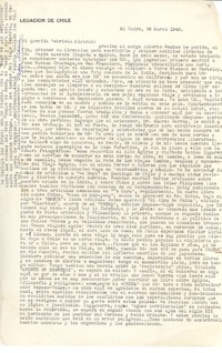 [Carta] 1948 mar. 26, El Cairo, [Egipto] [a] Gabriela Mistral, [Santa Bárbara, California, EE.UU.]