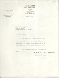 [Carta] 1971 ene. 4, San Juan, Puerto Rico [a] Miss Doris Dana, Hildreth Lane, Bridgehampton, N. Y.