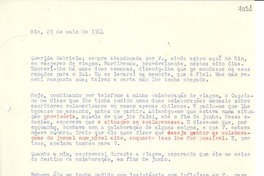 [Carta] 1944 maio 23, Río [de Janeiro] [a] Gabriela Mistral