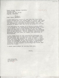 [Carta] 1963 Nov. 1, [EE.UU.] [al] Señor Alvaro Castaño Castillo, Emisora JHCK [i.e. HJCK], Carrera 7a. N°. 17-14, Bogotá, Colombia