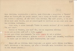 [Carta] [1944, Río de Janeiro] [a] Gabriela Mistral