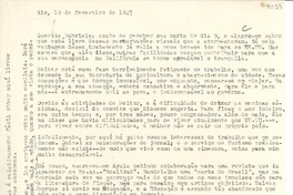 [Carta] 1947 fev. 19, Río [de Janeiro] [a] Gabriela Mistral