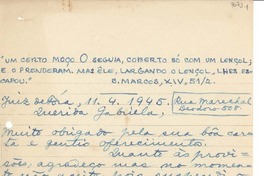 [Carta] 1945 abr. 11, [Brasil] [a] Gabriela [Mistral]