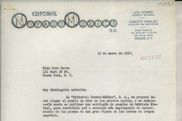 [Carta] 1957 mar. 13, [México D. F.] [a] Miss Joan Daves, 112 East 19 St., Nueva York, N. Y.