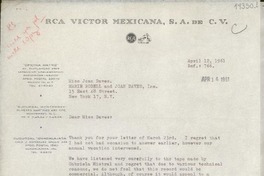 [Carta] 1961 Apr. 12, [México D. F.] [a] Miss Joan Daves, Marie Rodell and Joan Daves, Inc., 15 east 48 Street, New York 17, N. Y.