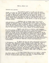 [Carta] 1950 mar. 6, México [a] Gabriela [Mistral]