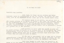 [Carta] 1950 mayo 15, [México] [a] Gabriela [Mistral]