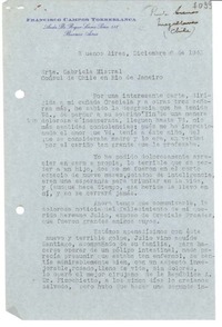 [Carta] 1943 dic. 8, Buenos Aires [a] Gabriela Mistral, Río de Janeiro