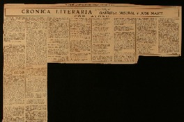 Crónica literaria Gabriela Mistral y José Martí