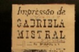 Impressão de Gabriela Mistral