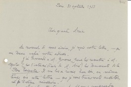 [Carta] 1933 sept. 30, Paris [a] [Gabriela Mistral]