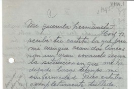 [Carta] 1945, [La Serena] [a] Gabriela Mistral