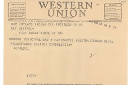 [Telegrama] 1947 mar. 30, Vicuña, [Chile] [a] [Gabriela] Mistral, [EE.UU.]