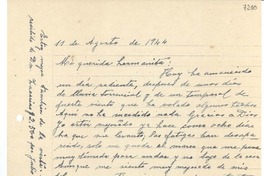 [Carta] 1944 ago. 11, [La Serena] [a] Gabriela Mistral