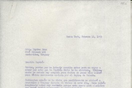 [Carta] 1963 feb. 11, Nueva York, [EE.UU.] [a la] Sra. Haydeé Brun, Montevideo, Uruguay