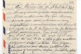 [Carta] 1943 abr. 10, La Serena, [Chile] [a] [Gabriela Mistral]