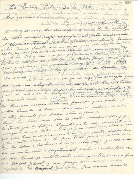 [Carta] 1944 feb. 26, La Serena [a] Gabriela Mistral