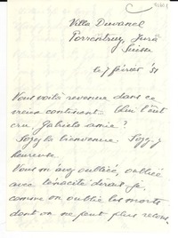 [Carta] 1951 feb. 7, Porrentruy, Suiza [a] [Gabriela Mistral]
